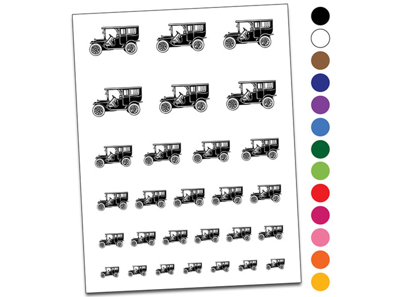 Vintage Old Timey Car Vehicle Temporary Tattoo Water Resistant Fake Body Art Set Collection